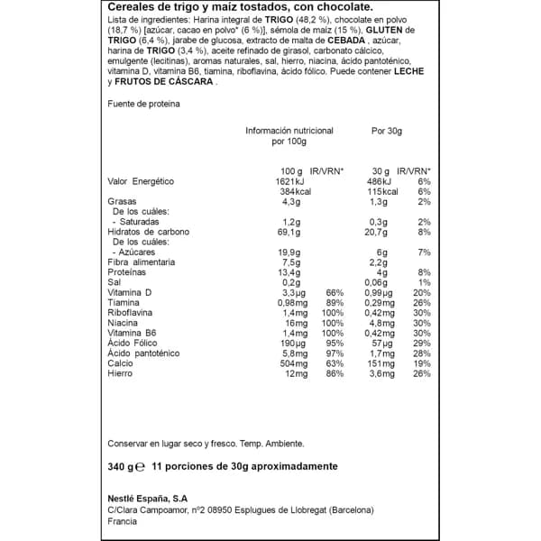 Cereales Chocapic Proteínas 340G - 0.28 kg - Imagen del producto en Findit