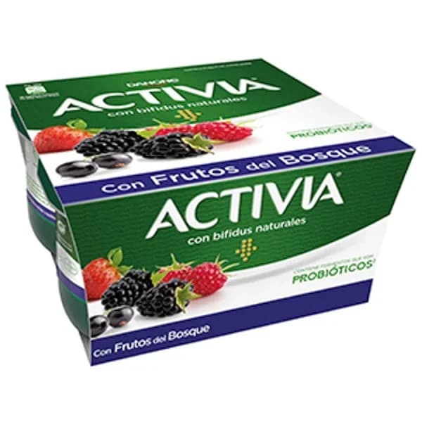 Activia Frutas Bosque Yogur Bífidus P-4 ud. - 0.48 kg - Imagen del producto en Findit
