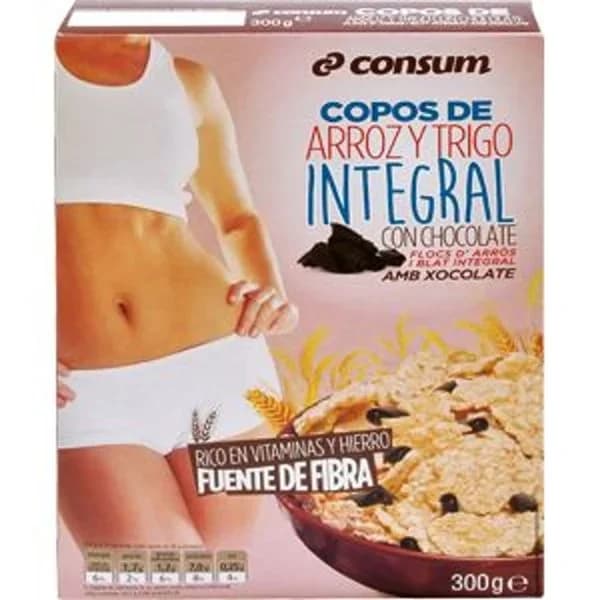 Copos de Arroz y Trigo con Chocolate - 0.3 kg - Imagen del producto en Findit