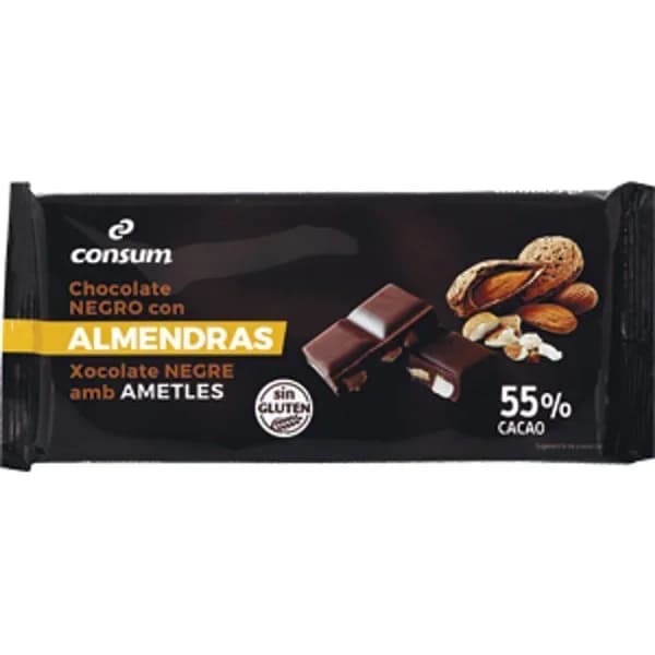 Chocolate Negro 55% con Almendra - 0.15 kg - Imagen del producto en Findit