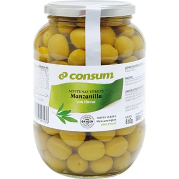 Aceitunas Manzanilla con Hueso en Frasco - 0.5 ud - Imagen del producto en Findit