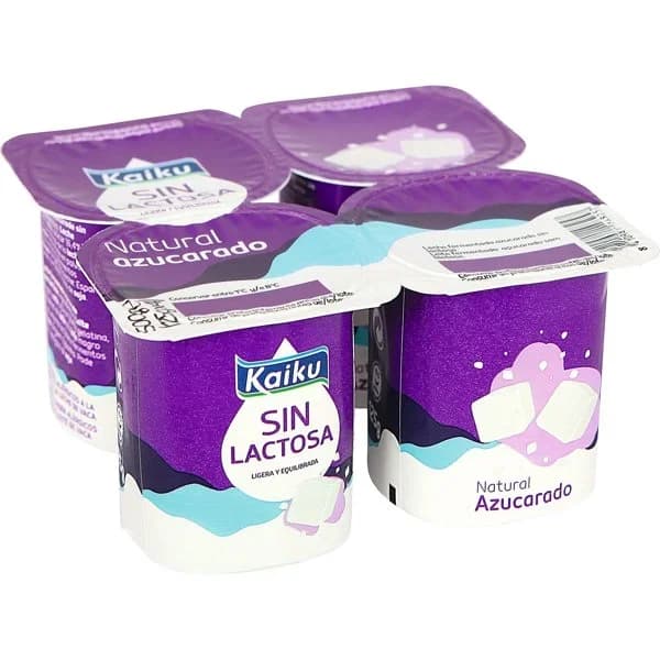 Yogur Natural Azucarado S/Lactosa Pack de 4 Ud - 1 kg - Imagen del producto en Findit