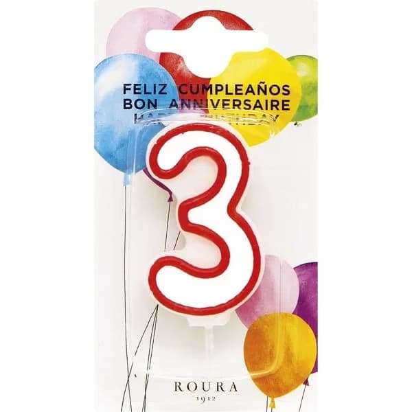 Vela Cumpleaños 3 - 0.45 kg - Imagen del producto en Findit
