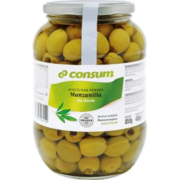 Aceitunas Manzanilla sin Hueso en Frasco - 0.4 ud - Imagen del producto en Findit