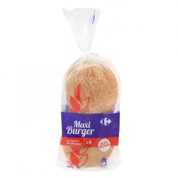 Pan de burger maxi Classic´ Carrefour 4 ud. - 0.3 kg - Imagen del producto en Findit