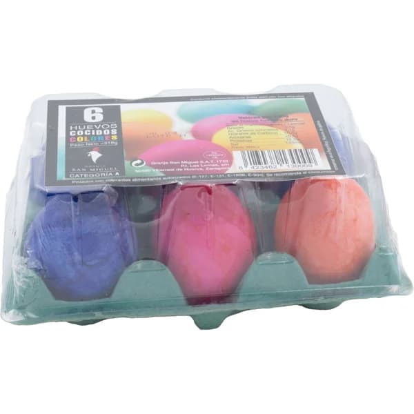 Huevos Cocidos Colores - 6 ud - Imagen del producto en Findit