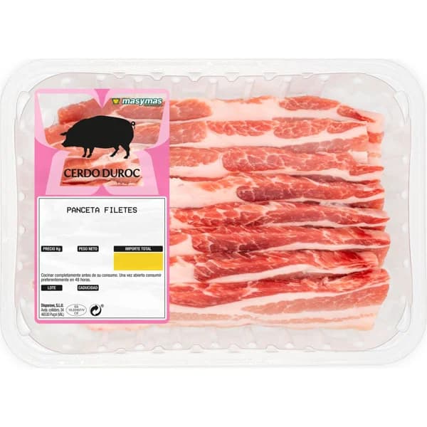 Panceta Cerdo 50% Duroc - 0.5 kg - Imagen del producto en Findit