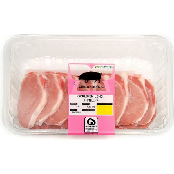 Escalopin Lomo Familiar 50% Duroc - 0.8 kg - Imagen del producto en Findit