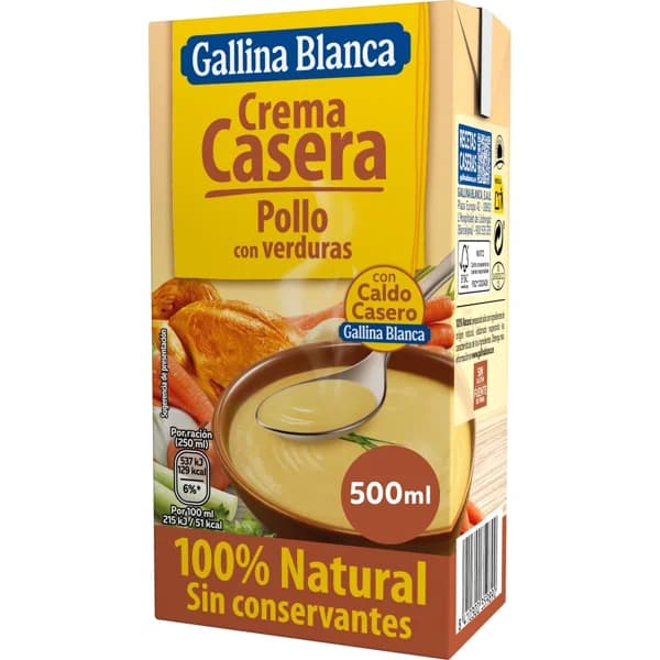 Crema Pollo Con Verduras - 0.5 l - Imagen del producto en Findit