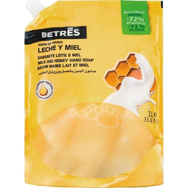 Jabon Manos Leche Miel Recarga - 1 l - Imagen del producto en Findit