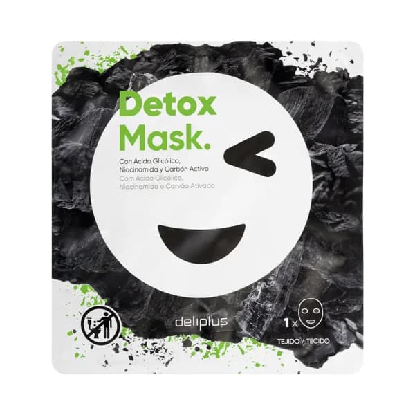 Mascarilla facial Detox Mask Deliplus con ácido glicólico  niacinamida y carbón activo - 1 ud - Imagen del producto en Findit