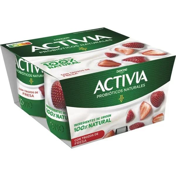 Activia con Fresas Pack de 4 Unidades - 0.48 kg - Imagen del producto en Findit