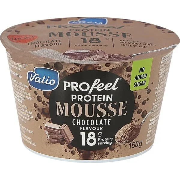 Mousse chocolate con proteínas Valio Profeel Protein sin lactosa y sin azúcar añadido 150 g. - 0.15 kg - Imagen del producto en Findit