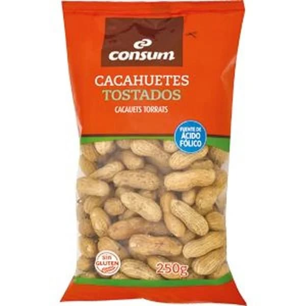 Cacahuetes con Cáscara Natural  Tostado Bolsa - 0.25 kg - Imagen del producto en Findit