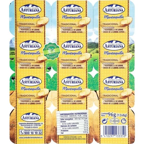 Mantequilla Monodosis 12 x 8G - 0.1 kg - Imagen del producto en Findit
