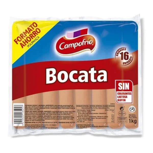 Salchicha Hot Dog Campofrío sin gluten sin lactosa 1 kg. - 1 kg - Imagen del producto en Findit