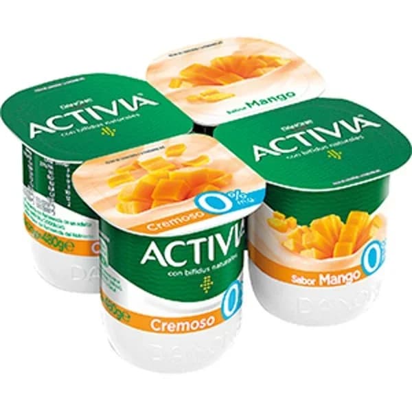 Bífidus cremoso desnatado sabor mango Danone Activia sin azúcar añadido pack de 4 unidades de 115 g. - 0.48 kg - Imagen del producto en Findit