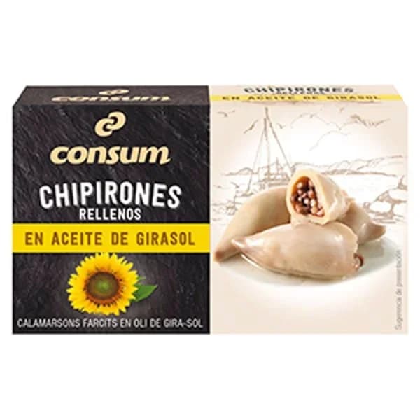 Chipirones Rellenos en Aceite Girasol Lata - 0.07 kg - Imagen del producto en Findit