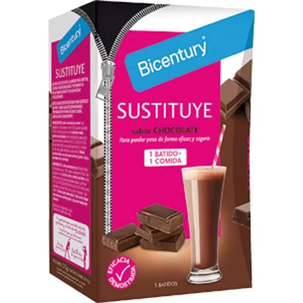 Batido sustitutivo de chocolate Bicentury caja 5 unidades - 0.23 kg - Imagen del producto en Findit