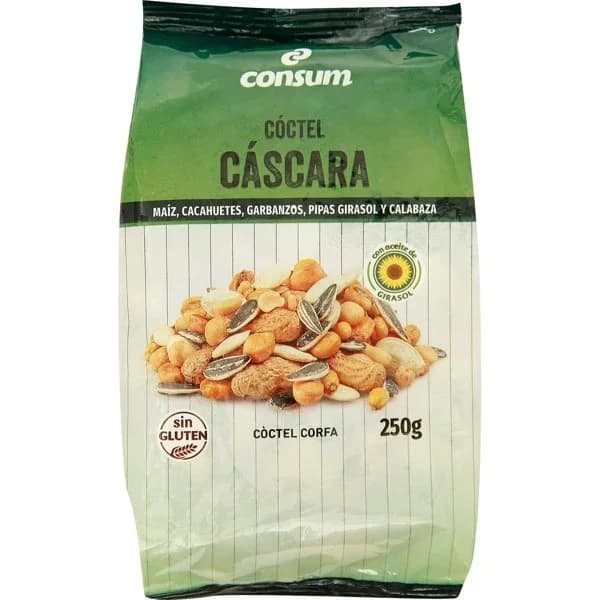 Cóctel Frutos Secos Cáscara Bolsa - 0.25 kg - Imagen del producto en Findit