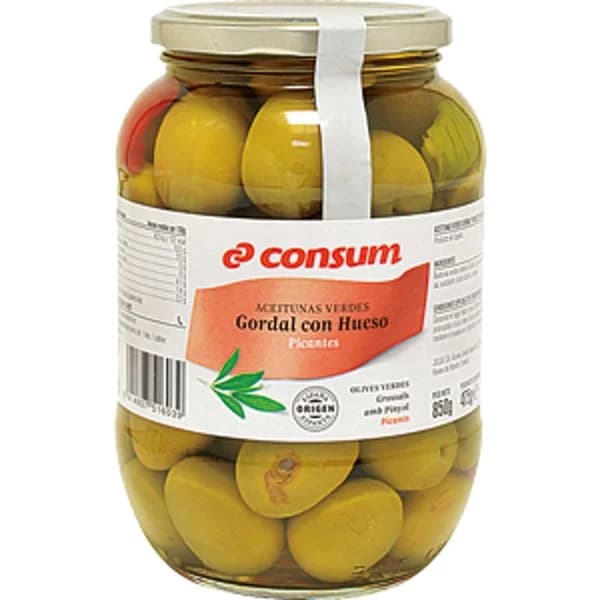 Aceitunas Gordal Picante con Hueso en Frasco - 0.47 ud - Imagen del producto en Findit