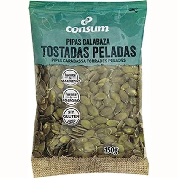 Pipa Calabaza Pelada Tostada Paquete - 0.15 kg - Imagen del producto en Findit
