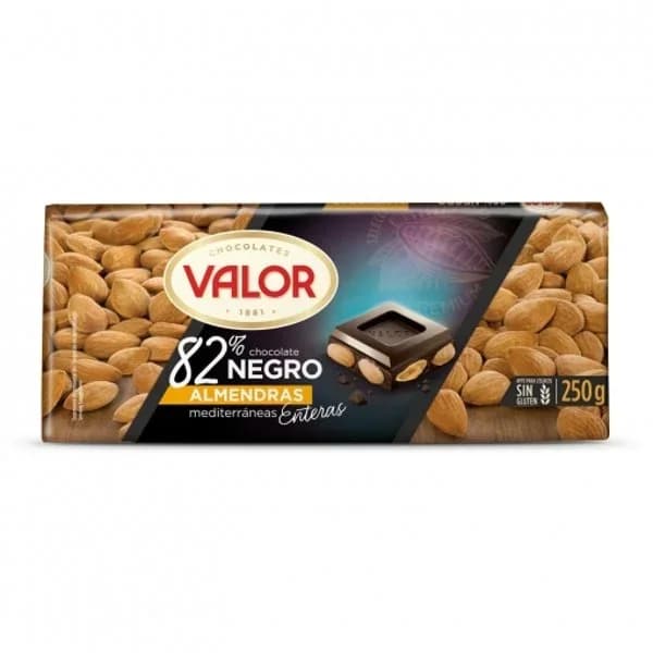 Chocolate Negro 82% Cacao Almendras - 0.25 kg - Imagen del producto en Findit