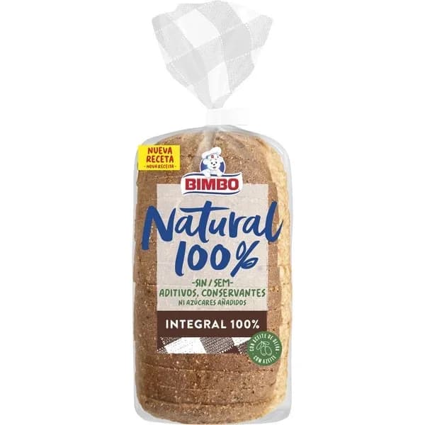 Pan de molde natural 100% integral Bimbo bolsa 360 g - 0.46 kg - Imagen del producto en Findit