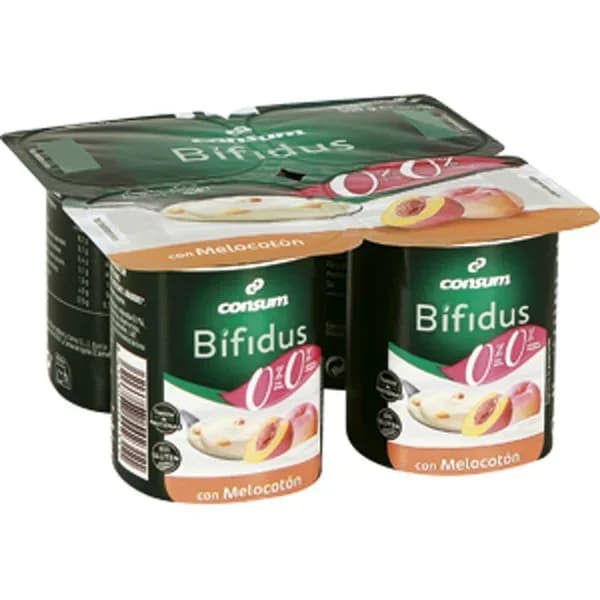 Yogur Bífidus 00% con Melocotón P-4 ud. - 0.5 kg - Imagen del producto en Findit