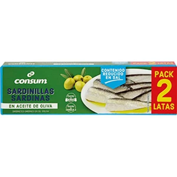 Sardinillas Bajo en Sal en Aceite Oliva Pack 2 - 0.13 kg - Imagen del producto en Findit
