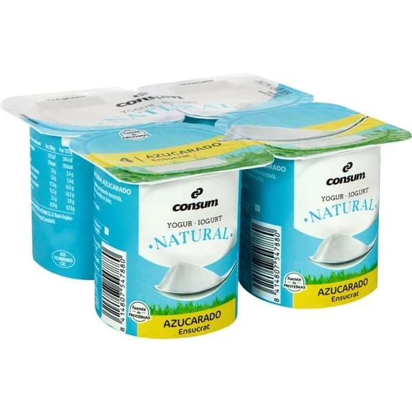 Yogur Natural Azucarado Pack 4 Unidades - 0.5 ud - Imagen del producto en Findit