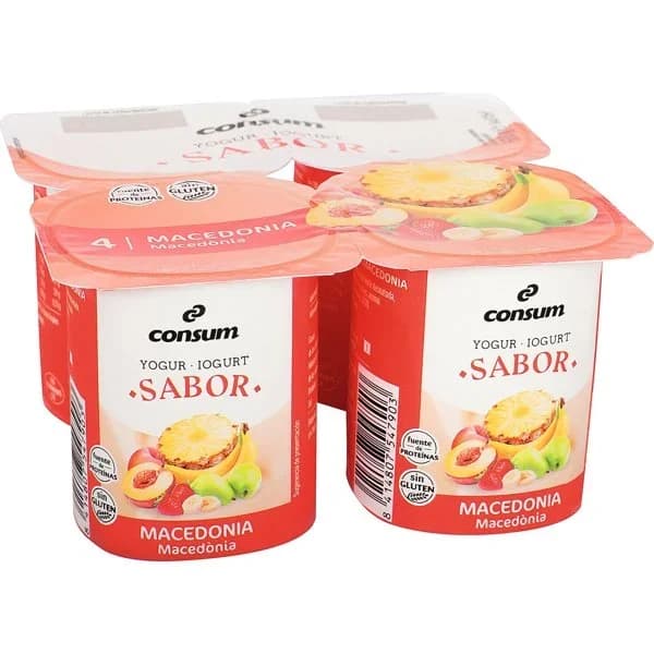 Yogur Sabor Macedonia Pack de 4 Unidades - 0.5 kg - Imagen del producto en Findit