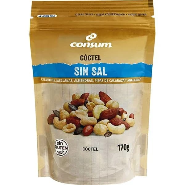 Cóctel Frutos Secos sin Sal - 0.17 kg - Imagen del producto en Findit