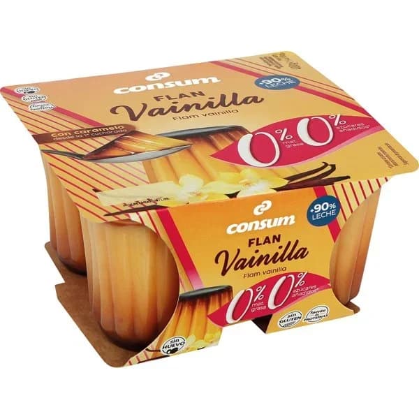 Flan Vainilla 00% Pack de 4 Unidades - 0.4 kg - Imagen del producto en Findit