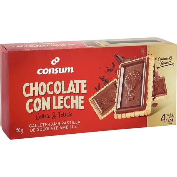 Galleta con Tableta de Chocolate con Leche - 0.15 kg - Imagen del producto en Findit