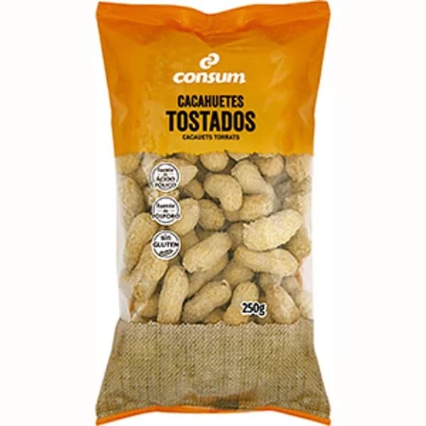 Cacahuetes con Cáscara Tostados con Sal Bolsa - 0.25 kg - Imagen del producto en Findit