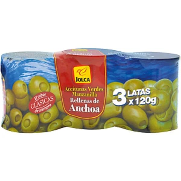 Aceitunas Rellenas de Anchoas Pack de 3 - 0.15 kg - Imagen del producto en Findit