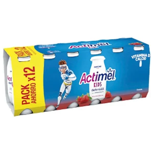 Yogur líquido de fresa Actimel pack 12 x 100 g - 1.2 kg - Imagen del producto en Findit
