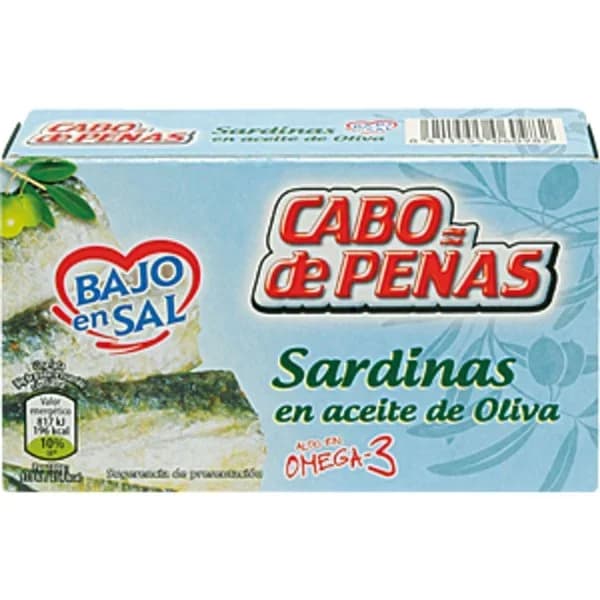 Sardinas Bajas en Sal en Aceite de Oliva - 0.06 kg - Imagen del producto en Findit