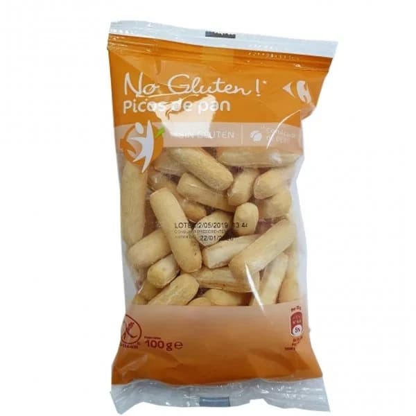 Picos de pan con aceite de oliva Classic Carrefour sin gluten y sin lactosa 100 g. - 0.1 kg - Imagen del producto en Findit