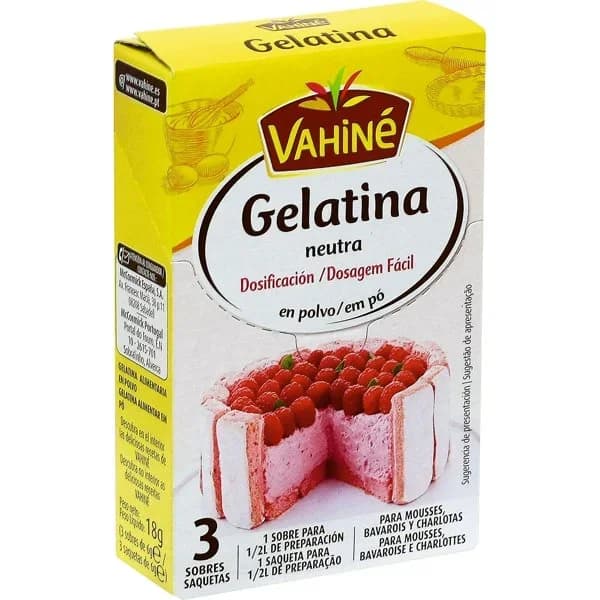 Gelatina neutra en polvo VAHINÉ, caja 18 g - 1 ud - Imagen del producto en Findit