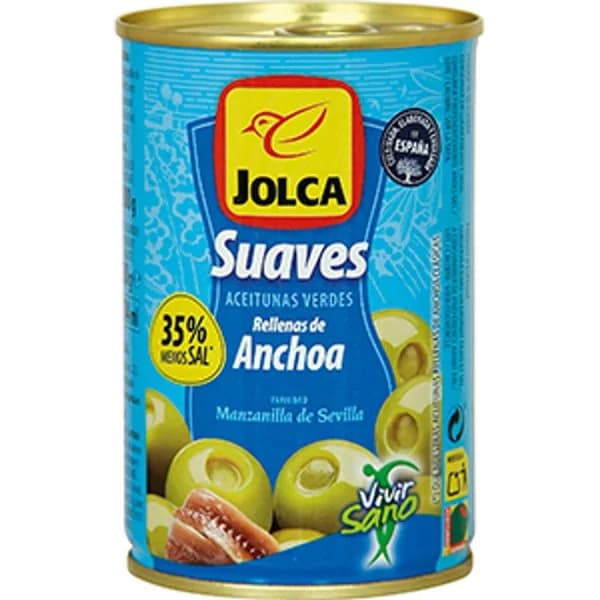 Aceitunas Rellenas de Anchoa Suaves - 0.13 kg - Imagen del producto en Findit