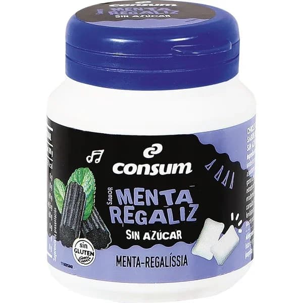 Chicle Menta Regaliz sin Azúcar Bote - 0.1 kg - Imagen del producto en Findit