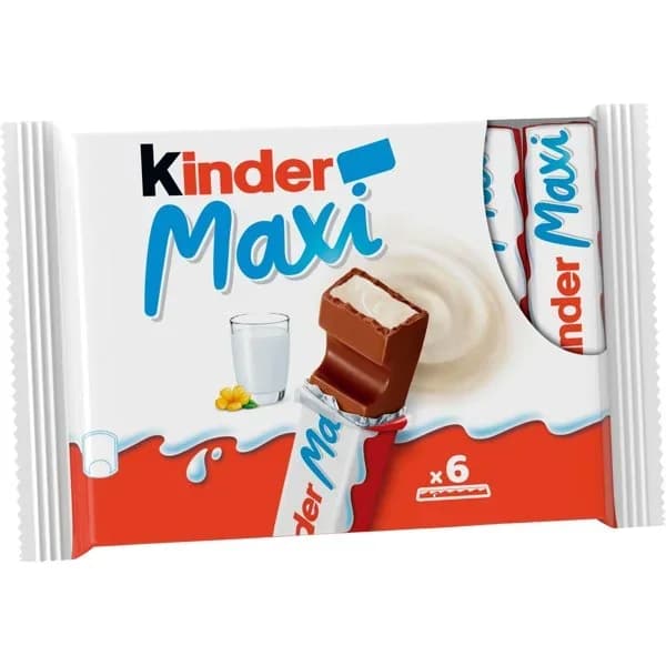 Kinder Maxi Barrita Chocolate T-6 - 0.13 kg - Imagen del producto en Findit