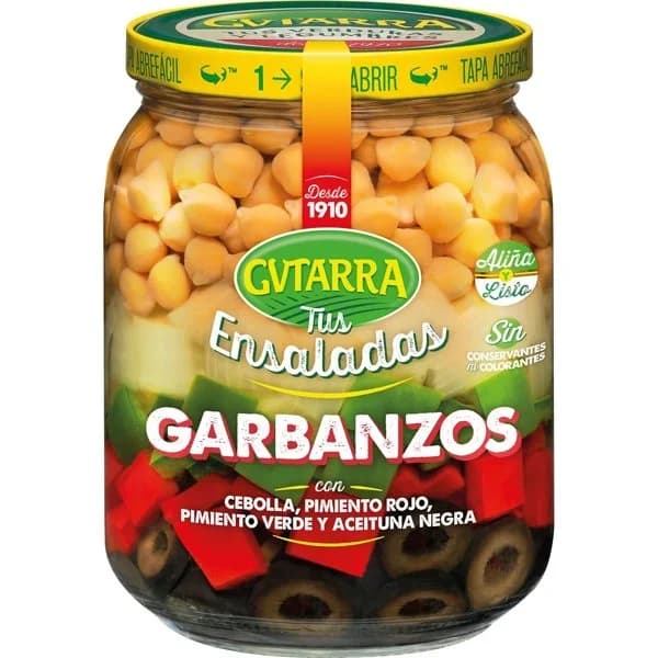 Tus ensaladas de garbanzos GVTARRA, frasco 335 g - 0.34 kg - Imagen del producto en Findit