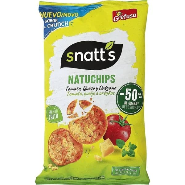 Snack de tomate, queso y orégano Natuchips Snatt's sin gluten 85 g. - 0.09 kg - Imagen del producto en Findit