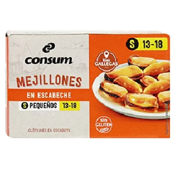Mejillones en Escabeche 13/18 Piezas - 0.07 kg - Imagen del producto en Findit