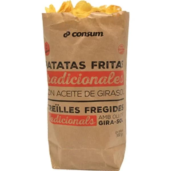 Patatas Fritas Lisas Bolsa Papel - 0.3 kg - Imagen del producto en Findit