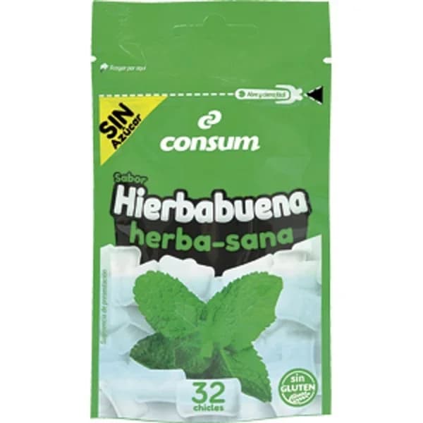 Chicle Hierbabuena sin Azúcar Paquete 32 U. - 0.05 kg - Imagen del producto en Findit