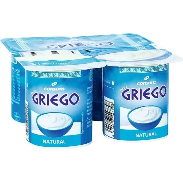 Yogur Griego Natural Pack de 4 Unidades - 0.5 kg - Imagen del producto en Findit